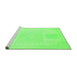 Sideview of Machine Washable Abstract Green Modern Area Rugs, wshabs2745grn