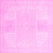 Square Machine Washable Abstract Pink Modern Rug, wshabs2745pnk