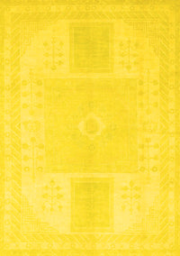 Abstract Yellow Modern Rug, abs2745yw