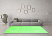 Machine Washable Abstract Green Modern Area Rugs in a Living Room,, wshabs2745grn