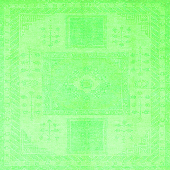 Square Machine Washable Abstract Green Modern Area Rugs, wshabs2745grn