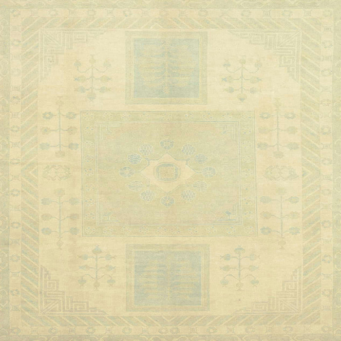 Square Machine Washable Abstract Brown Gold Rug, wshabs2745