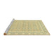 Sideview of Machine Washable Abstract Brass Green Rug, wshabs2746