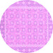 Round Oriental Purple Traditional Rug, abs2746pur