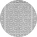 Round Machine Washable Oriental Gray Traditional Rug, wshabs2746gry