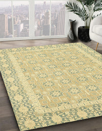 Abstract Copper Green Oriental Rug, abs2746