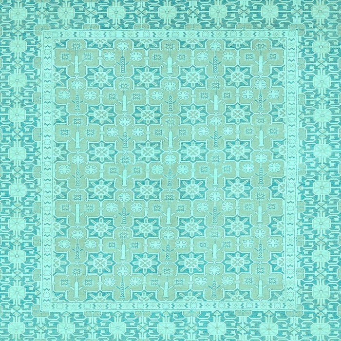 Square Machine Washable Oriental Light Blue Traditional Rug, wshabs2746lblu