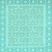 Square Machine Washable Oriental Light Blue Traditional Rug, wshabs2746lblu