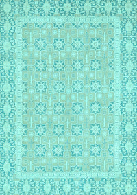 Oriental Light Blue Traditional Rug, abs2746lblu