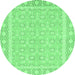 Round Oriental Emerald Green Traditional Rug, abs2746emgrn