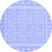 Round Oriental Blue Traditional Rug, abs2746blu