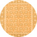 Round Oriental Orange Traditional Rug, abs2746org