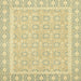 Square Machine Washable Abstract Brass Green Rug, wshabs2746