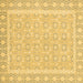Square Machine Washable Oriental Brown Traditional Rug, wshabs2746brn