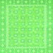 Square Oriental Green Traditional Rug, abs2746grn