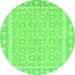 Round Oriental Green Traditional Rug, abs2746grn