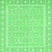 Square Oriental Emerald Green Traditional Rug, abs2746emgrn