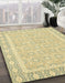 Machine Washable Abstract Brass Green Rug in a Family Room, wshabs2746