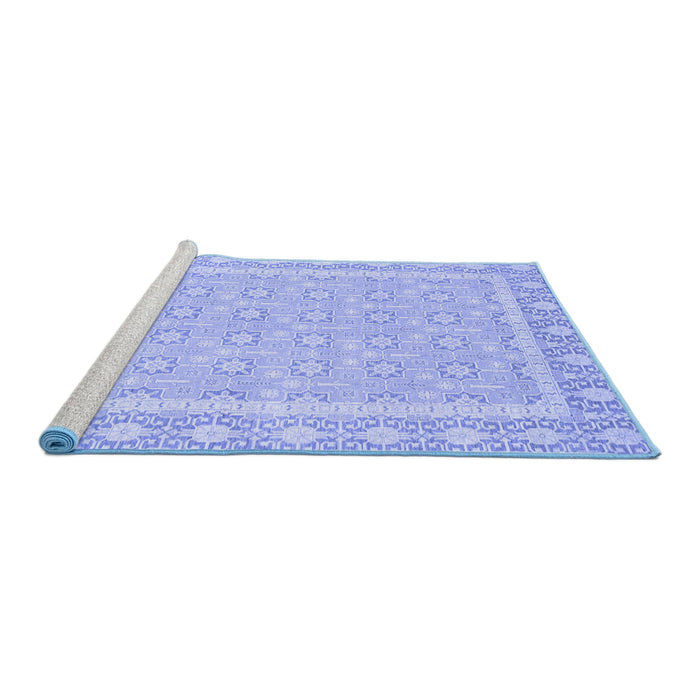 Sideview of Machine Washable Oriental Blue Traditional Rug, wshabs2746blu