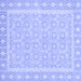 Square Oriental Blue Traditional Rug, abs2746blu