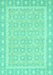 Machine Washable Oriental Turquoise Traditional Area Rugs, wshabs2746turq