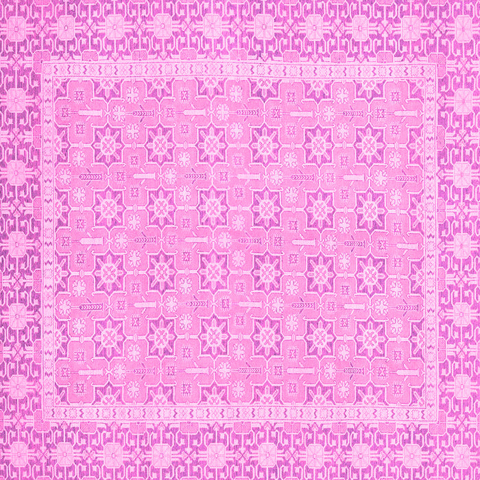 Square Oriental Pink Traditional Rug, abs2746pnk