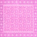 Square Oriental Pink Traditional Rug, abs2746pnk