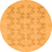 Round Abstract Orange Modern Rug, abs2747org