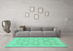 Machine Washable Abstract Turquoise Modern Area Rugs in a Living Room,, wshabs2747turq