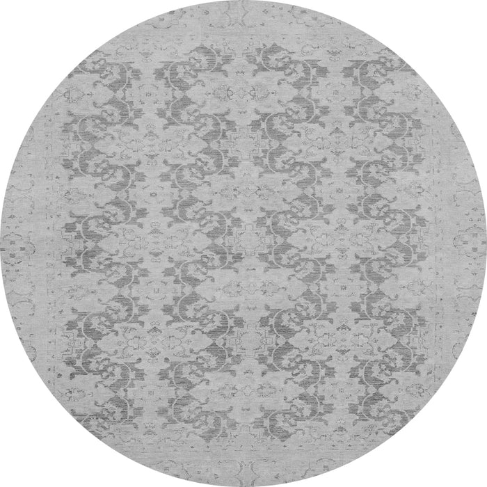 Round Machine Washable Abstract Gray Modern Rug, wshabs2747gry