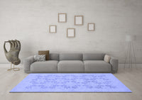 Machine Washable Abstract Blue Modern Rug, wshabs2747blu