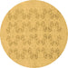 Round Abstract Brown Modern Rug, abs2747brn