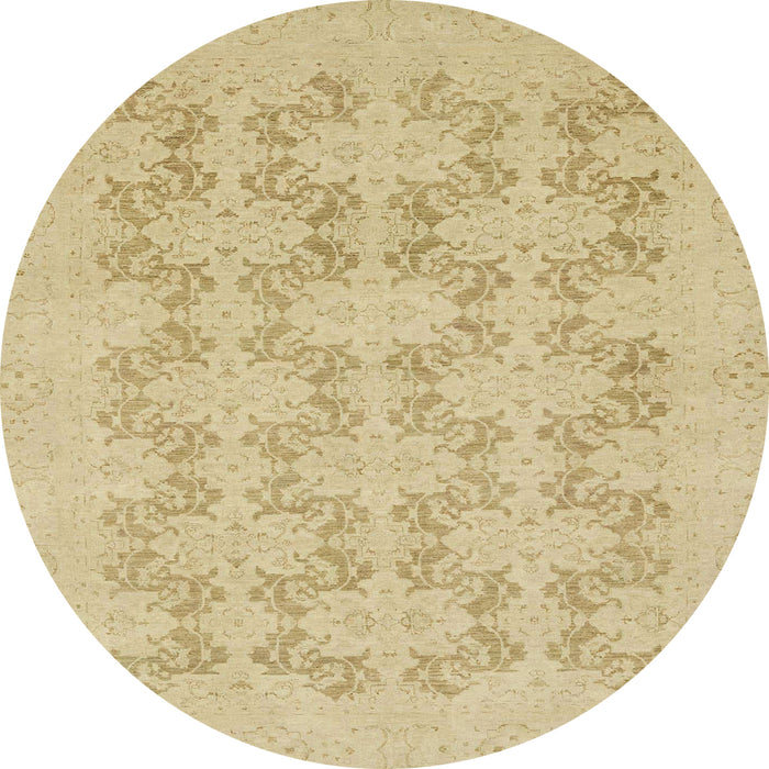 Round Abstract Metallic Gold Modern Rug, abs2747