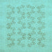 Square Abstract Light Blue Modern Rug, abs2747lblu