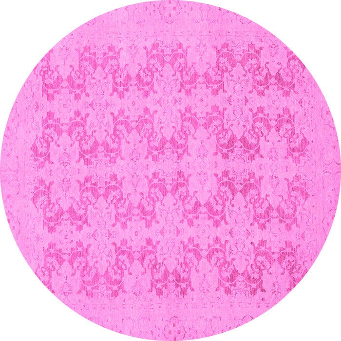 Round Abstract Pink Modern Rug, abs2747pnk