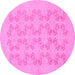 Round Abstract Pink Modern Rug, abs2747pnk