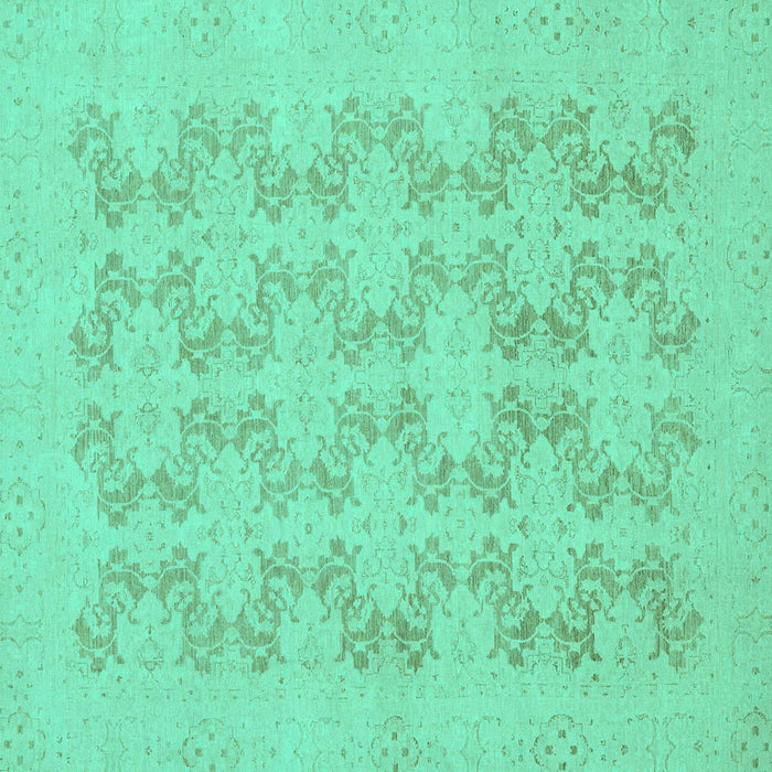 Square Abstract Turquoise Modern Rug, abs2747turq