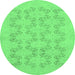 Round Abstract Emerald Green Modern Rug, abs2747emgrn