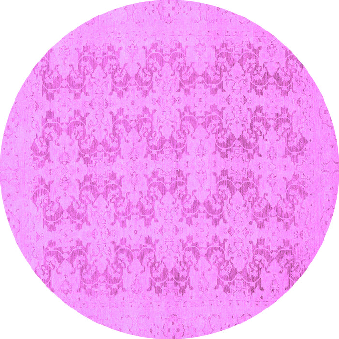 Round Abstract Purple Modern Rug, abs2747pur