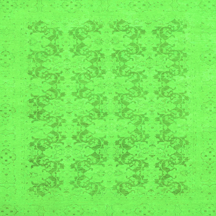 Square Abstract Green Modern Rug, abs2747grn
