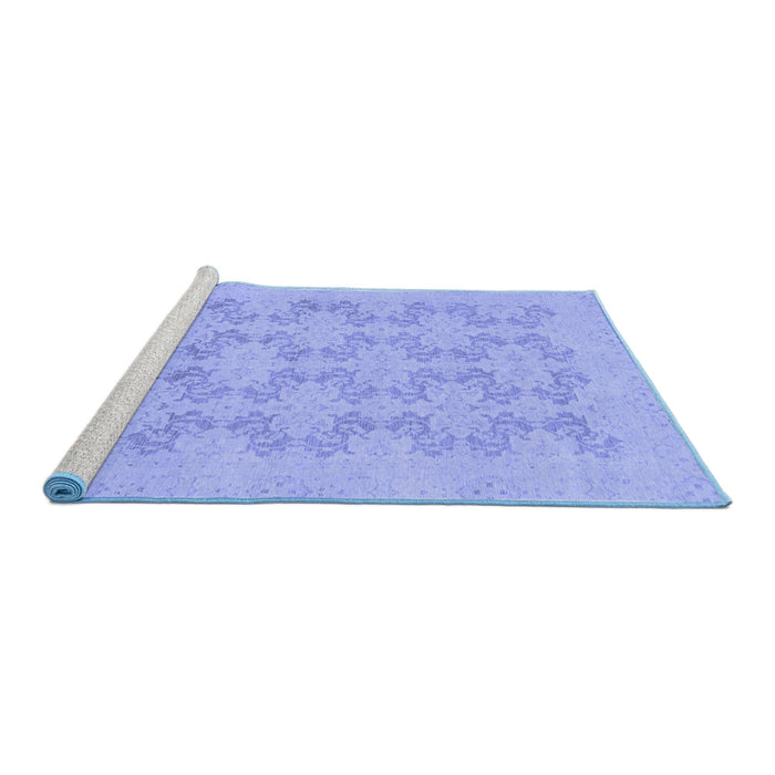 Sideview of Machine Washable Abstract Blue Modern Rug, wshabs2747blu