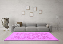 Machine Washable Abstract Purple Modern Area Rugs in a Living Room, wshabs2747pur