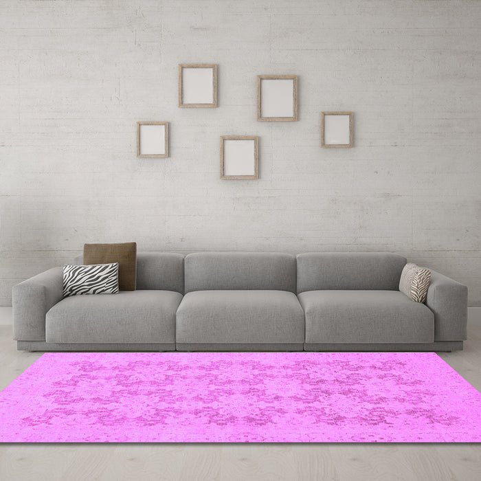Machine Washable Abstract Purple Modern Area Rugs in a Living Room, wshabs2747pur