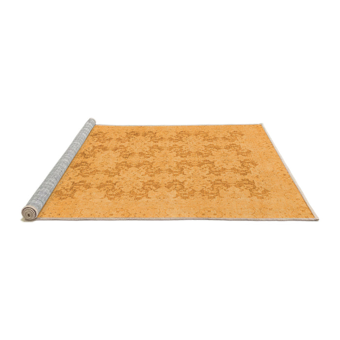 Sideview of Machine Washable Abstract Orange Modern Area Rugs, wshabs2747org