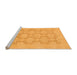 Sideview of Machine Washable Abstract Orange Modern Area Rugs, wshabs2747org