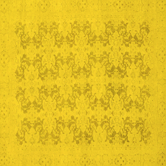Square Machine Washable Abstract Yellow Modern Rug, wshabs2747yw