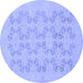 Round Abstract Blue Modern Rug, abs2747blu