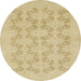 Round Machine Washable Abstract Metallic Gold Rug, wshabs2747