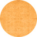 Round Abstract Orange Modern Rug, abs2748org