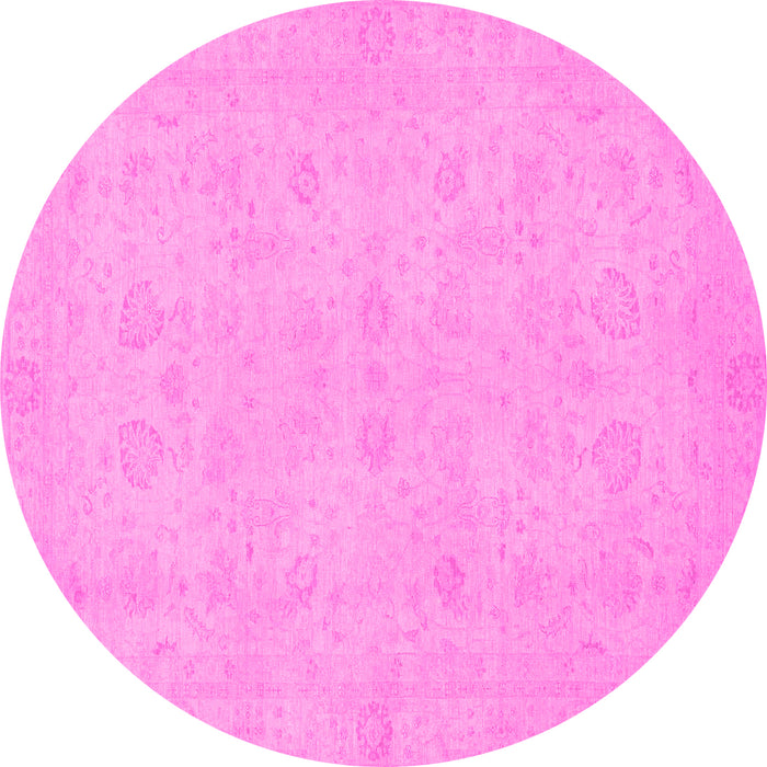 Round Abstract Pink Modern Rug, abs2748pnk